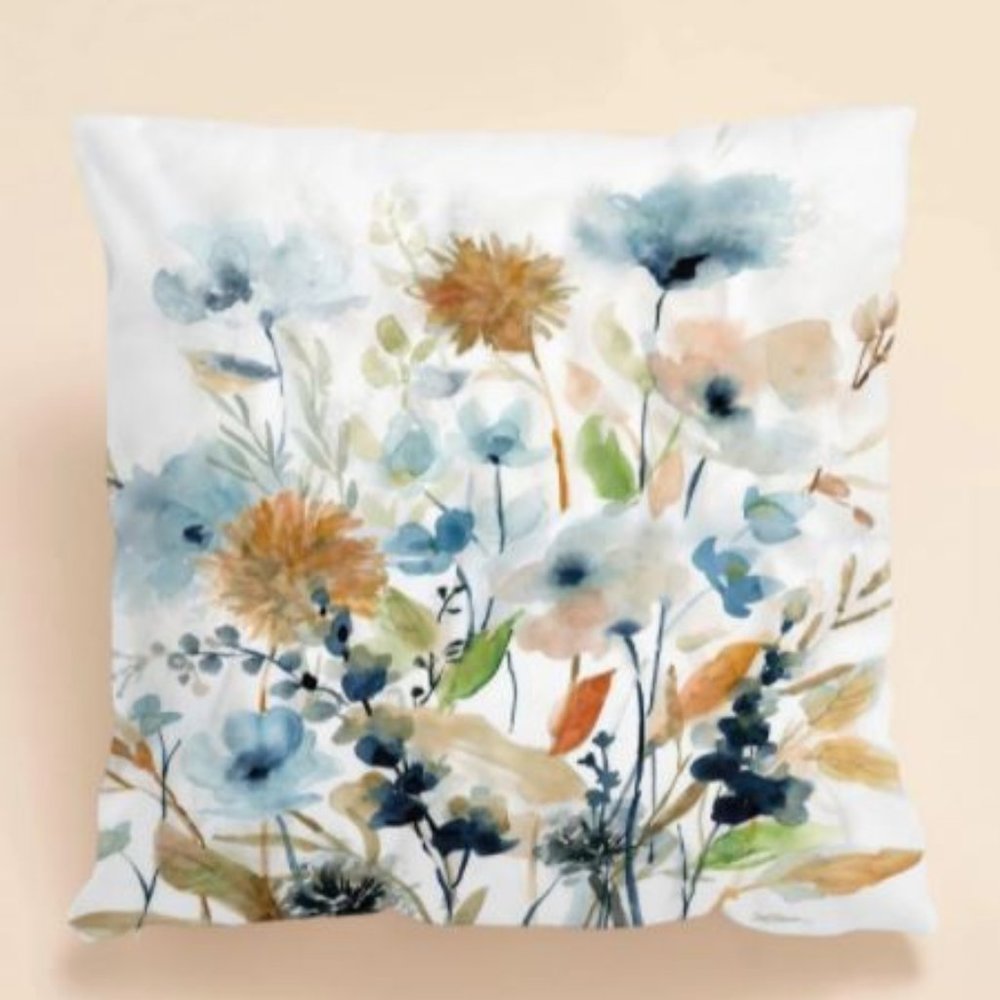 Summer flower throw pillow